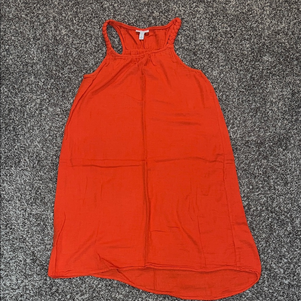 Maternity Bright Orange Sleeveless Halter Dress